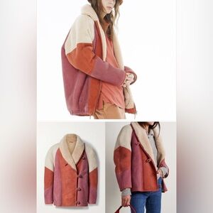 ISABEL MARANT ÉTOILE Abeni Patchwork Shearling Coat FR38(US6)$3,310